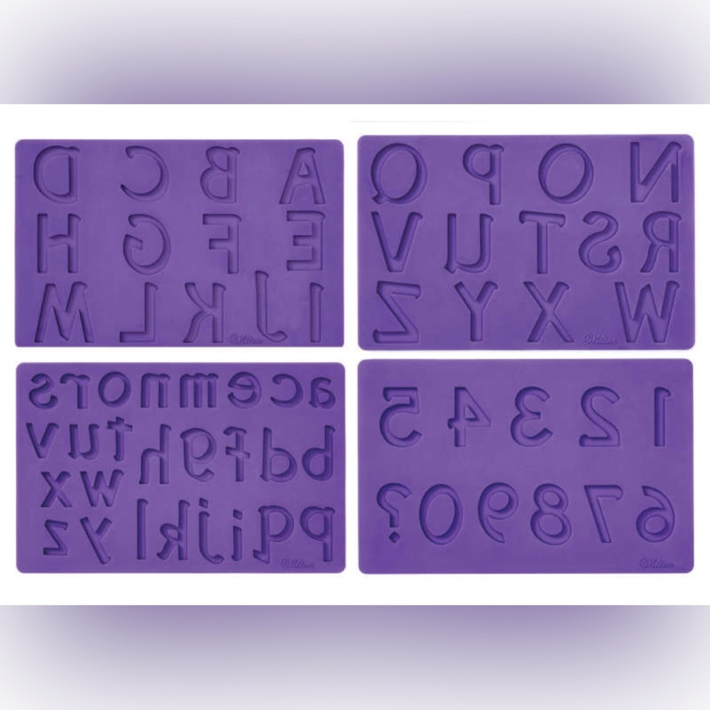 Wilton Letters & Numbers Fondant & Gum Paste 4 piece silicone mold